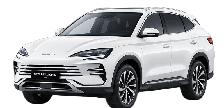 BYD Sealion 6 DM-i in Arctic White — transparent studio cutout