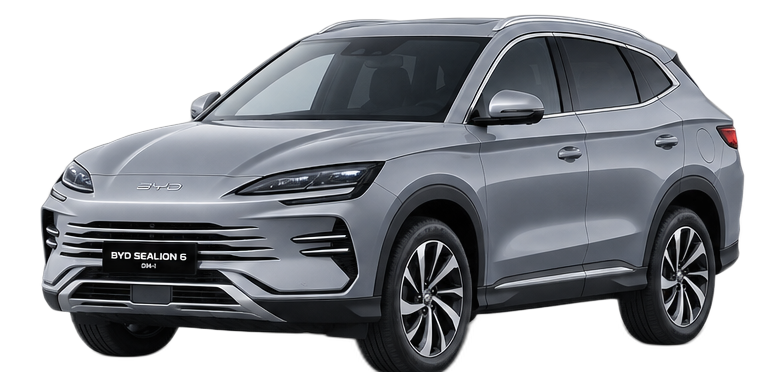 BYD Sealion 6 DM-i in Stone Grey — transparent studio cutout